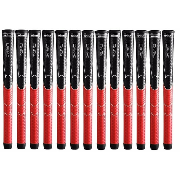 Winn Grips Dri-Tac 13 Piece Standard size Black/Red Golf Grip Bundle