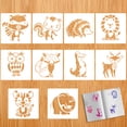 thumbnail image 1 of Plantillas reutilizables para pintar animales, paquete de 10 plantillas de animales, plantillas reutilizables para álbumes de recortes, tarjetas de regalo de bricolaje, regalos para niños, 1 of 7