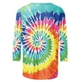 thumbnail image 5 of Htigea 3/4 Sleeve T-shirt for Women Trendy Tie-Dye Plus Size Blouse Summer Loose Fit Lightweight Tunics Tops Casual Outdoor Party Pullover, 5 of 5