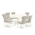thumbnail image 2 of East West Furniture Dining Room Set Linen White, AVGA7-LWH-35, 2 of 6