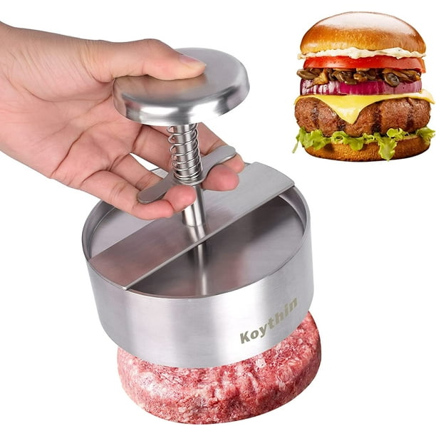Máquina ajustable para hacer hamburguesas, molde antiadherente para hacer tartas, ideal para carne de res, verduras, hamburguesas y hornear, ideal para barbacoa y hamburguesas caseras (diámetro 11,5 JAMW Sencillez