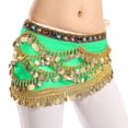 thumbnail image 2 of zhi Women's Embellished Belly Dance Skirt - Dance Performance & Events，Green，Free Size, 2 of 4