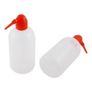 Unique Bargains 2pcs 500ml Red Lid Clear White Plastic Chemical Reagent Squeeze Bottle Holder
