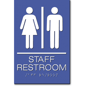 

Unisex STAFF RESTROOM Sign-Blue / White (1 Unit)