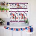 thumbnail image 6 of Independence Day Kitchen Curtains Valances 3 Piece Set, Red Blue USA Flag Floral Fireworks Rod Pocket Tier Curtain and Valance Drapes for Small Window 36 Inch Length for Bedroom Cafe, 6 of 9