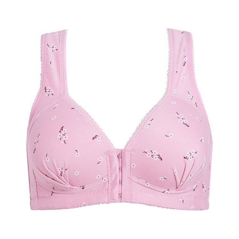 CLZOUD Bridal Lingerie Set Hot Pink Cotton Blend Women's Vest Type Underwear  Gathered Feeding Bra with Front Buckle Xl 