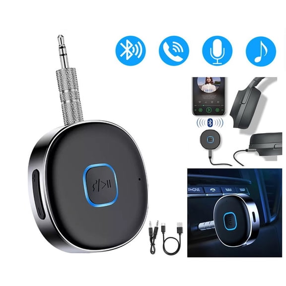 Zayman Bluetooth 5.0 Audio Receiver, Dual Pairing 3.5mm AUX Adapter, Hands-Free Calling Wireless Audio Adapter for Car Stereo, Home Speakers & Wired Headphones