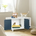 thumbnail image 5 of HomGarden 35.8''L x 20''W Cat Hidden Washroom Pet Litter Box Enclosure House W/Scratch Pad, White, 5 of 11