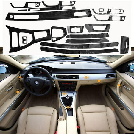 Xotic Tech 5D Glossy Reflective Carbon Fiber Wrap Trim Decal Vinyl Interior Sticker for BMW 3 Series E90