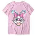 thumbnail image 3 of TaTaai Women's Cotton Easter Graphic T-Shirt Short Sleeve Crew Neck Loose Fit Casual Summer Chic Tee Family Daily Work Vacation Gift, 3 of 5