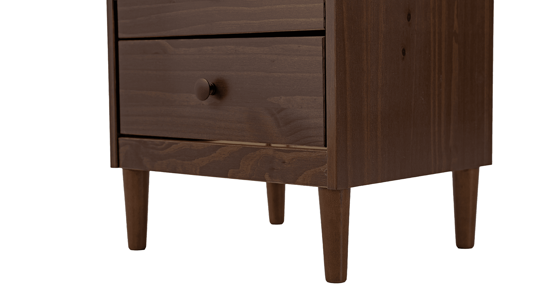 Spencer Three Drawer Solid Wood Nightstand Walnut - for Adults and Teens