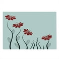 thumbnail image 2 of Flower Cutting Board, Floral Petals with Striped Leaves and Lines Modern Style Geometrical Design Print, Decorative Tempered Glass Cutting and Serving Board, Large Size, Red and Black, by Ambesonne, 2 of 5