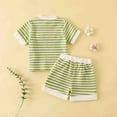 thumbnail image 3 of Sopiago Toddler Girl Summer Outfits Baby Girl Embroidered Flowers Short Sleeve T Shirts Shorts Set Cute Baby Clothes for Girls Green,9-12 Months, 3 of 6