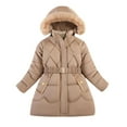 thumbnail image 3 of EnJoCho Girls Winter Coat Kids Heavyweight Fleec𝖾 Outerwear Jackets Hooded Long Puffer Coat Teens Windproof Parka Insulated Cold Weather Snow Apparel Jacket 3-16 Years, 3 of 3