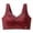 Wine, variant on Womens Lace Bra V Neck Wide Shoulder Strap Solid Color Push Up No Underwire Underwear Black XXL