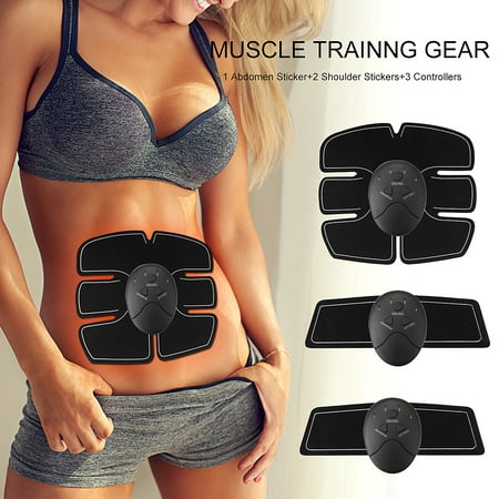 6Pcs/Set ABS Stimulator Muscle Stimulation, Abdominal Muscle Trainer Waist Trimmer Smart Body Building Fitness