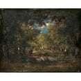 thumbnail image 2 of Narcisse-Virgile Diaz de La Peña 18x15 Gold Ornate Wood Frame and Double Matted Museum Art Print Titled - The Forest of Fontainebleau (1874), 2 of 4
