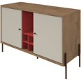 thumbnail image 1 of Manhattan Comfort Joy Wine Rack Server in Red and Off White, 1 of 12