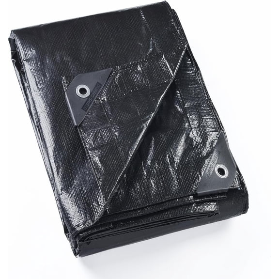 Black Tarp 20x20 Feet Waterproof Tarps Lightweight Camping Tarp Outdoor Multi Purpose Poly Cover 6mil