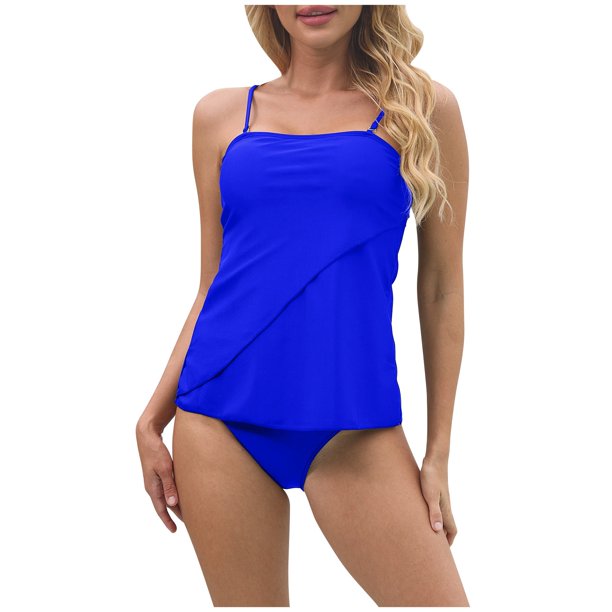 MKLEKYY Trajes De Baño Completo Mujer Women High Waisted Bikini Sexy Push Up Two Piece Swimsuits Vintage Swimsuit Two Piece Retro Ruched Low Waist Solid Bikini Set