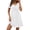 White, variant on Women's Summer Dresses Casual Short-Sleeve Fitted Loose-Fit Round-Neck Solid-Color Button-Down Dress Weekend Daily Wear