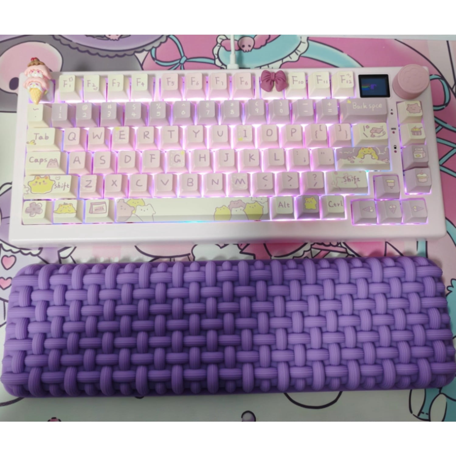 Tatami Memory Foam Keyboard Wrist Rest, Silicone Wrist Support Pad for Women with Ergonomic Design