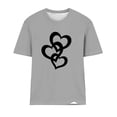 thumbnail image 4 of Soldes d'Été Iumwxz T-Shirt Décontracté Coupe Classique Hauts Basiques T-Shirts pour Femmes Imprimé Cœur Hauts Manches Courtes Col Rond T-Shirts pour Femmes Obtenez-le Aujourd'hui Rue, 4 of 4