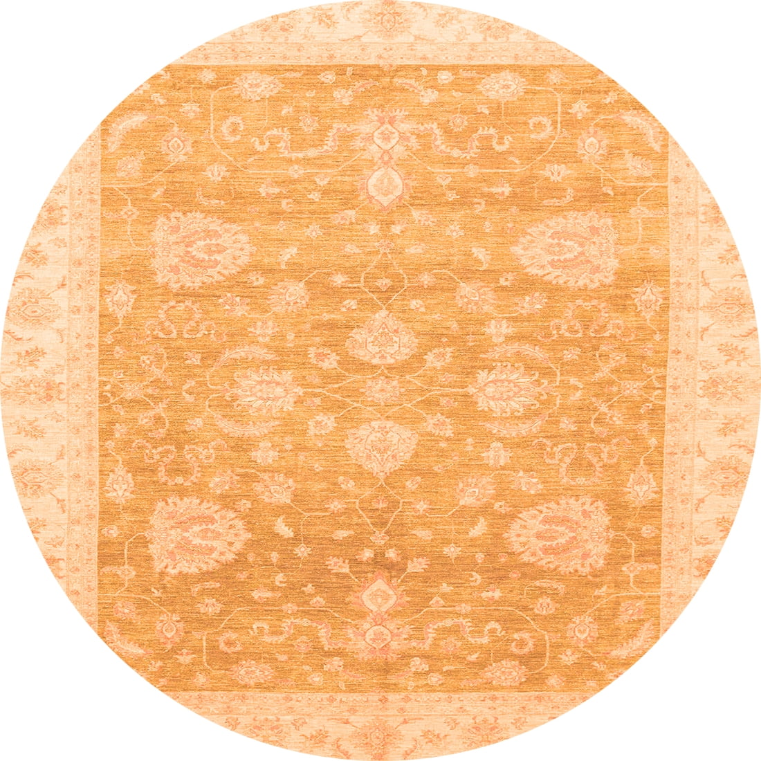 Round Orange Rug Ahgly Company Indoor Round Oriental Orange Traditional Area Rugs, 8 ...