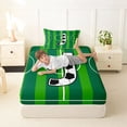 thumbnail image 4 of Erosebridal Sport Game Ball Theme Twin Sheet Sets,Kids Cartoon Monogrammed J Bedding For Football Boys 3-Piece, 4 of 6