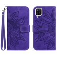 thumbnail image 2 of Feishell Slim Wallet Case for Samsung Galaxy A42 5G,for Men Women,Sunflower Embossed Pattern PU Leather Flip Cover Magnetic Closure Folio Card Slots Kickstand Phone Case with Hand Strap,Darkpurple, 2 of 11
