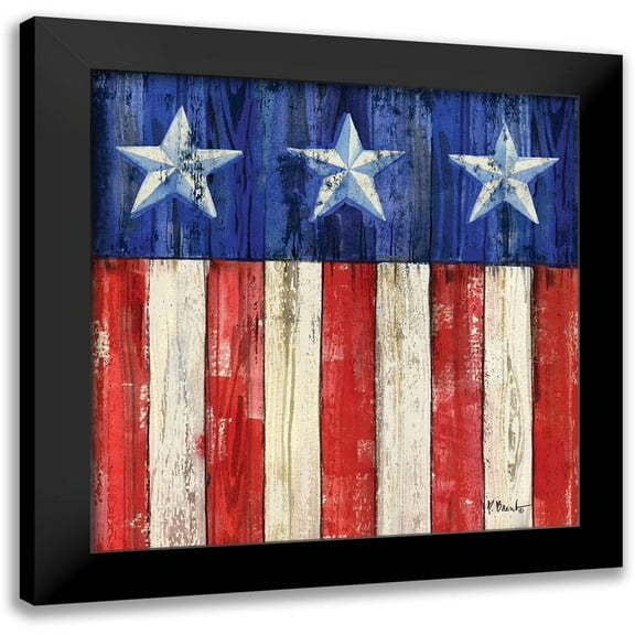 Brent, Paul 12x12 Black Modern Framed Museum Art Print Titled - All American Flag IV