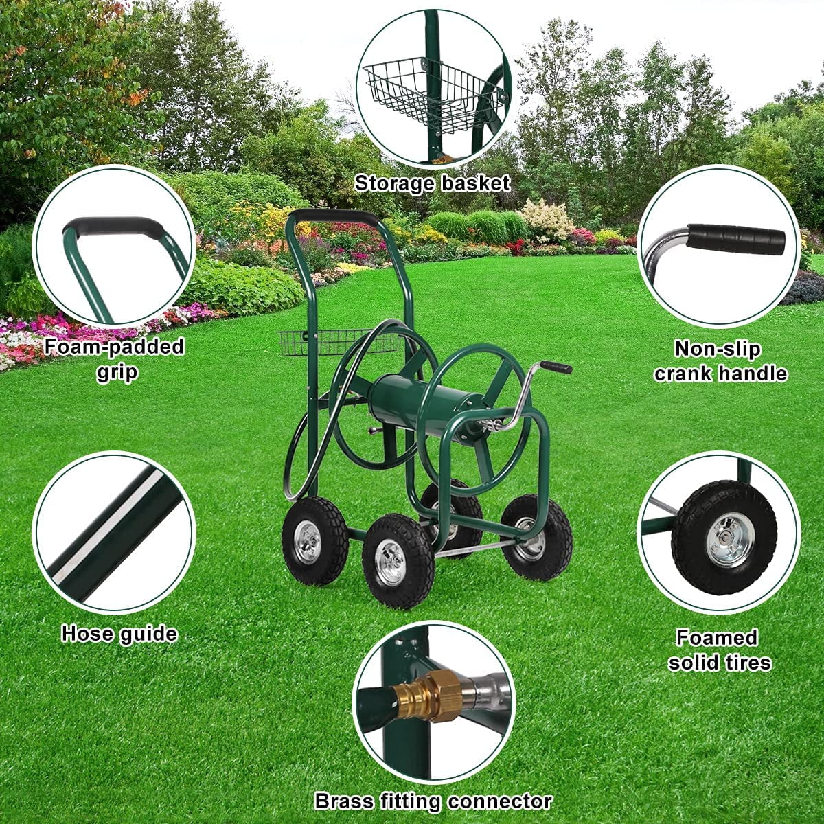 Buy Dkeli Hose Reel Cart Garden Hose Carts with Wheels Heavy Duty