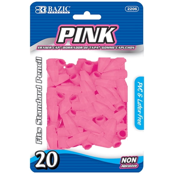 BAZIC Pink Eraser Top, Latex Free Pencil Tops Erasers Arrowhead, 480-Count