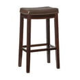 thumbnail image 6 of Linon Cessford 32" Backless Indoor Bar Stool, Dark Brown with Brown Faux Leather, Includes 1 Stool, 6 of 11