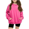 thumbnail image 2 of Grblisyd Girls Sweatshirt Kids 10-12 Oversized Hoodie Youth Long Sleeve Y2K Tween Tops Cute Graphic Hoodie Drawstring Pullover Kids Clothes Hot Pink 160, 2 of 6