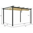 thumbnail image 3 of Kozyard Atlantics 13' x 10' x 8' Beige Aluminum Polyester Pergola, Retractable Canopy, 3 of 6