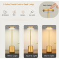 thumbnail image 3 of Cordless Metal Desk Lamp, Portable LED Table Lamp with Touch Sensor, 3 Color Aluminum Rechargeable Lamp, 3 Level Brightness Lamp, Night Light, Bedside Lamp, Study Lamp, 3 of 5