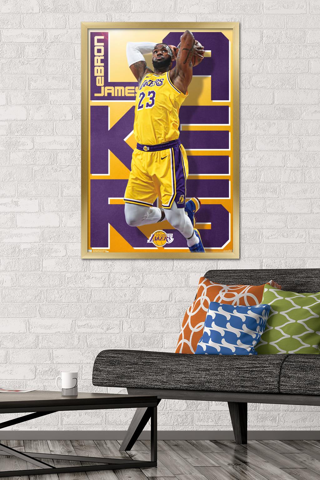 NBA Los Angeles Lakers - Lebron James 19 Wall Poster, 22.375" x 34" Framed