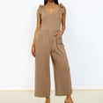 thumbnail image 2 of Laipiong Women's Summer Casual Jumpsuits 2026 Fashion Dressy Strap Wide Leg Solid Color Pants Rompers Stretch Relaxed Fit Beach Vacation Clothes, 2 of 5