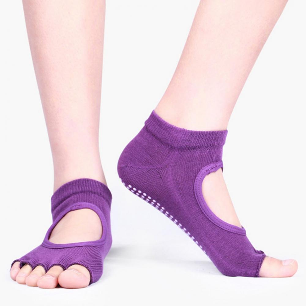 Yoga Socks for Women with Grip & Non Slip Toeless Half Toe Socks for