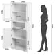 thumbnail image 2 of Yeshouse Despensa, armario alto para baño con puertas de cristal y estante ajustable, armario independiente, armarios altos para ropa blanca para cocina, sala de estar y lavadero, 2 of 9