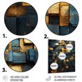 Designart "Abstract Geometric Grunge Gold Cubes V" Abstract Tile Metal