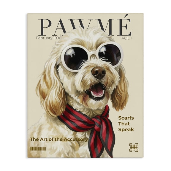 Stupell Industries Art Deco Pawme Dog Fashion Magazine Canvas Art, 16 x 20, by A Barefoot Stylist