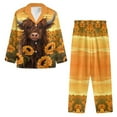 thumbnail image 6 of SEANATIVE Highland Cow Sunflower Button Down Pajamas Women 2 PCS Womens Long Sleeve Pajama Sets Size M Comfy Ladies Top and Pants Pjs Lounge Sleepwear Sets with Pocket, 6 of 7