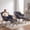 Grey-2 Piece, variant on OMNIBERG Lazy Chair with Folding Ottoman, Oversized Comfy Lounge Chair with Armrests and Side Pocket for Reading, Relaxing, and Napping, Perfect for Living Room, Bedroom or Office, White