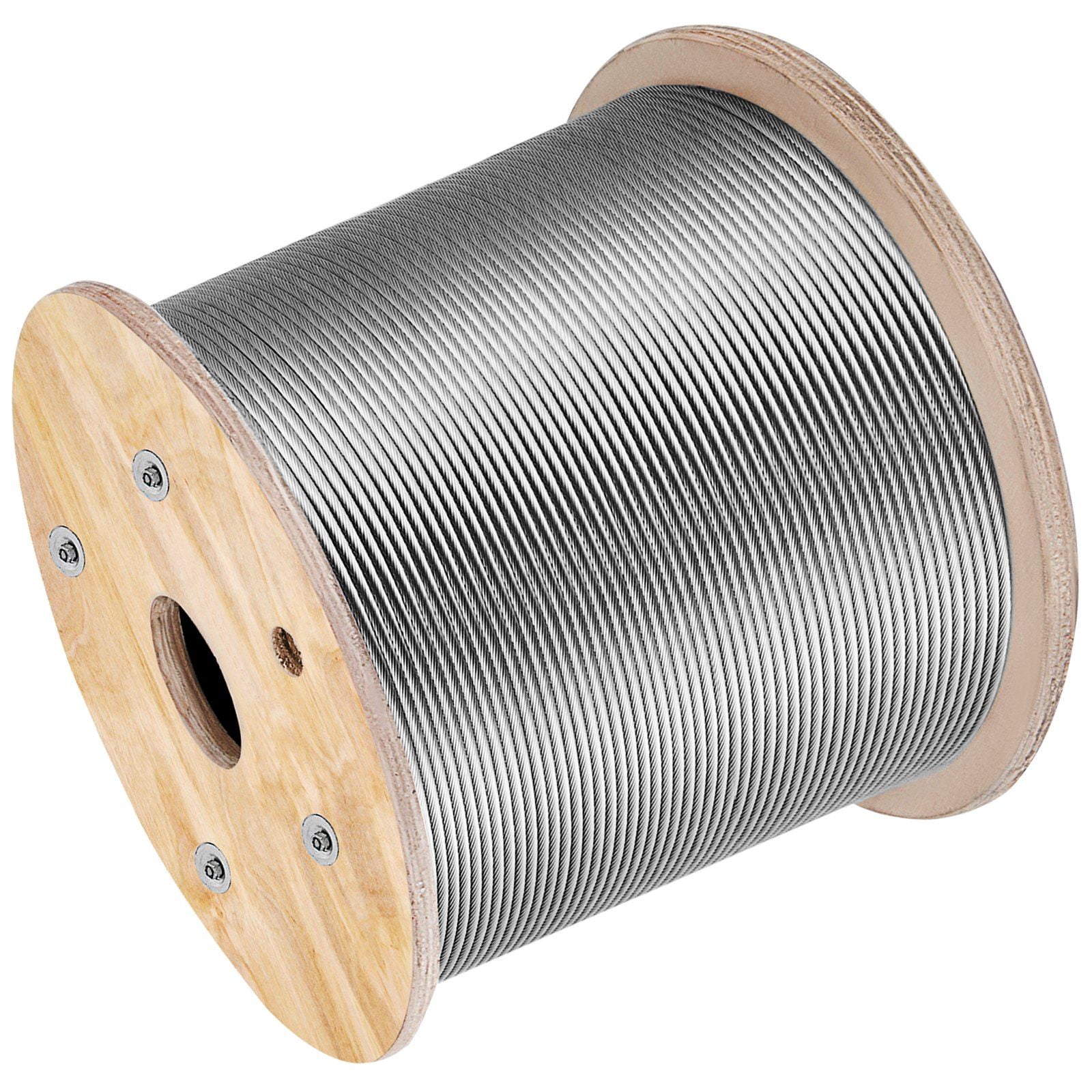 Aircraft Braided Stainless Steel Cable 1/8" 500ft, 316 Grade - Porch, Baluster & Handrail Wire Rope, Durable & Weatherproof