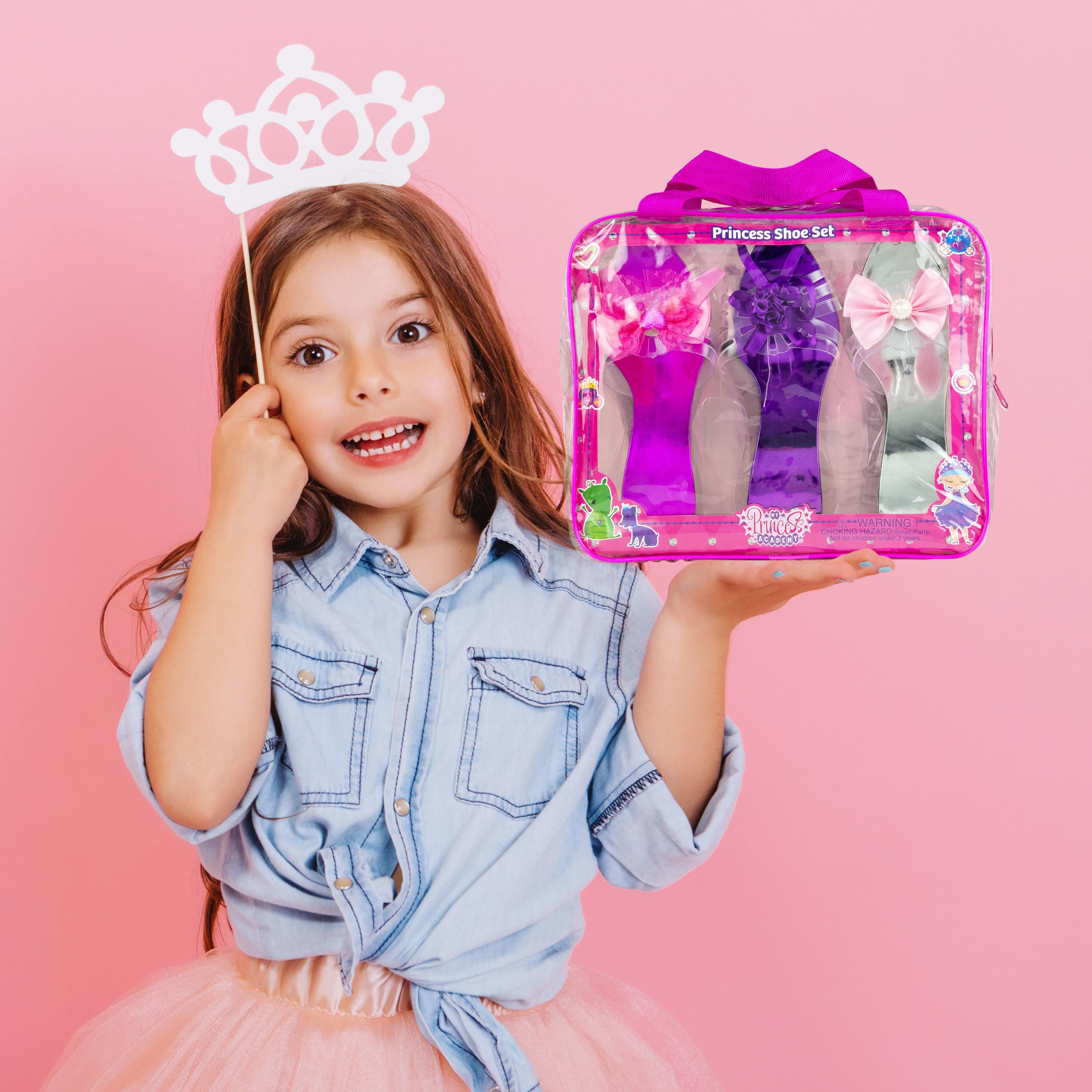 princess expressions dress up set Amazon.com: EXPRESSIONS 6pc Dress Up Royalty Shoes & Heels Set with  Carrying Bag  Princess Role Play Playset for Toddlers & Girls | Fits  Toddler Shoe Size 7-10