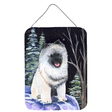 Carolines Treasures SS8404DS1216 Starry Night Keeshond Wall or Door Hanging Prints 12x16 multicolor