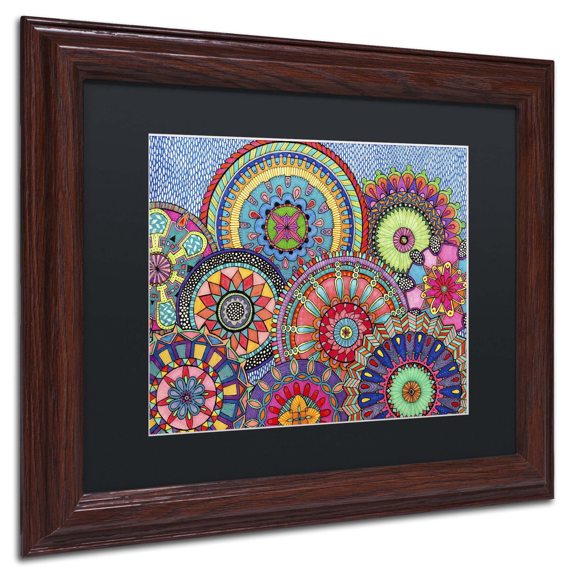 "Mandala Parade" Canvas Art by Hello Angel, Black Matte, Wood Frame