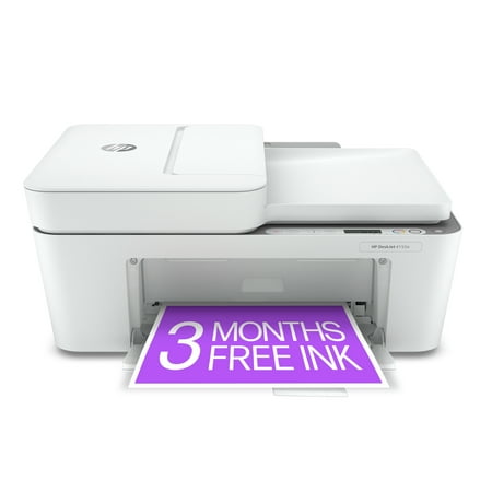 HP - DeskJet 4155e Wireless All-In-One Inkjet Printer with 3 months of Instant Ink Included with HP+ - White